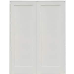 72 in. x 96 in. Craftsman Shaker 1-Panel Both Active MDF Solid Hybrid Core Double Prehung Interior French Door
