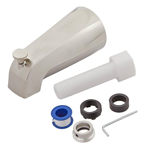 Everbilt Tub Spout with Diverter, Brushed Nickel 864970 The Home Depot