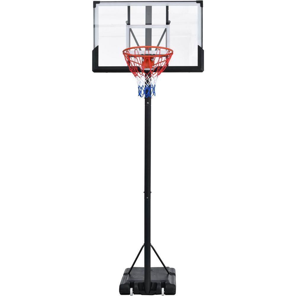 Portable Basketball Hoop Basketball System 57.12-120 in. Height Adjustment, LED Basketball Hoop Lights, Colorful lights