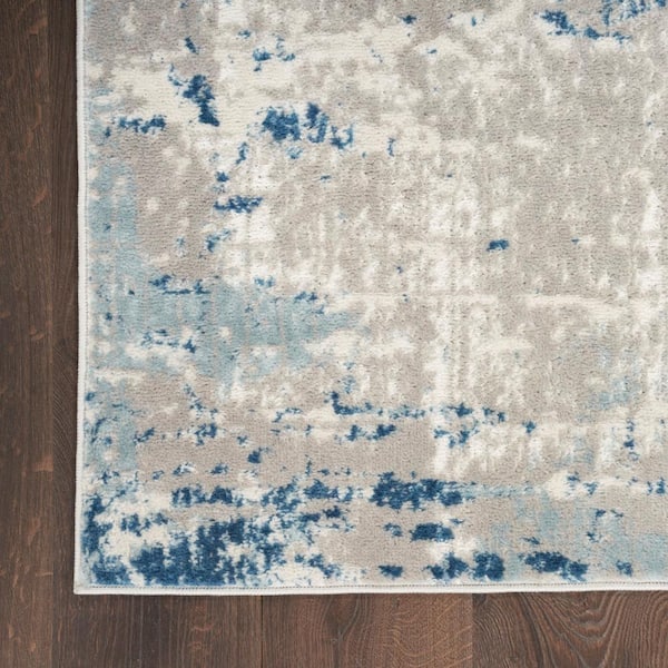 Nourison Concerto Ivory Grey Blue 4 ft. x 6 ft. Distressed 