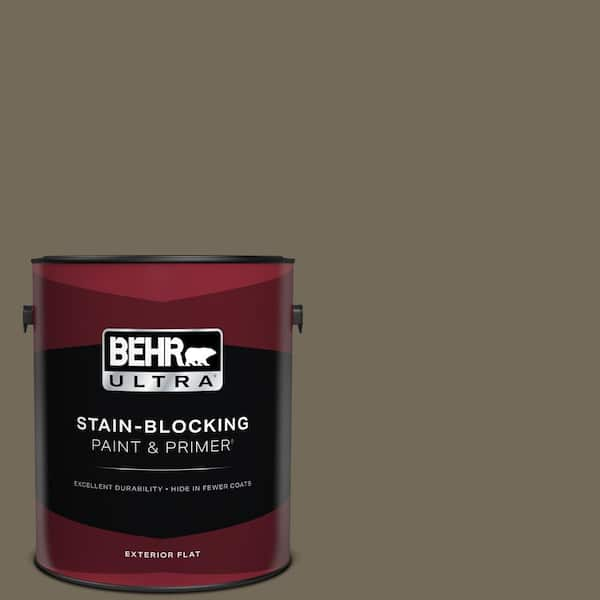 BEHR ULTRA 1 gal. #720D-6 Toasted Walnut Flat Exterior Paint & Primer