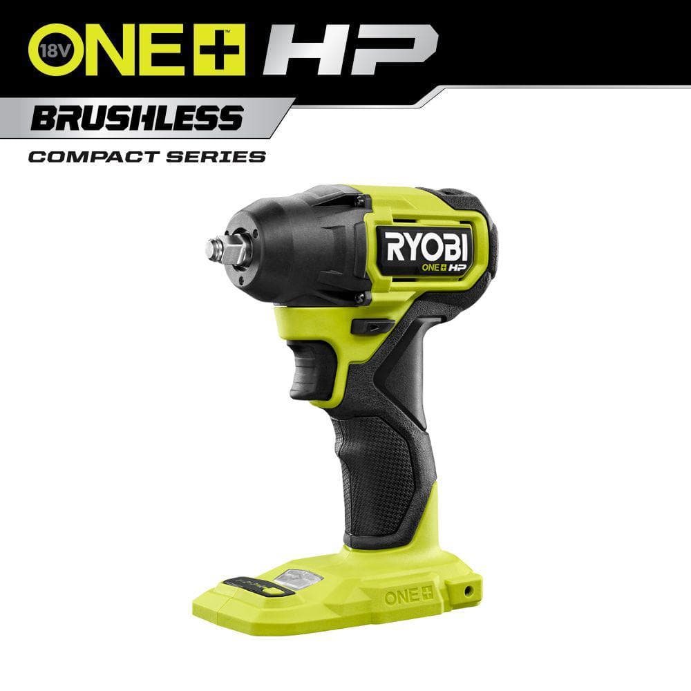 RYOBI ONE HP 18V Brushless Cordless Compact 3 8 in. Impact Wrench Tool Only PSBIW01B The Home Depot