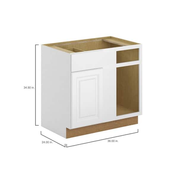 Hampton Assembled 36x34.5x24 in. Blind Base Corner Cabinet in Unfinished Beech