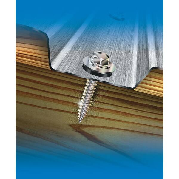 Albany County Fasteners 100-Pack #12 X 2-1/2" Stainless Steel Roofing & Siding Screws – Hex Washer, TEK, EPDM