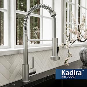 Kadira Single Handle Pull-Down Sprayer Kitchen Faucet in Stainless Steel