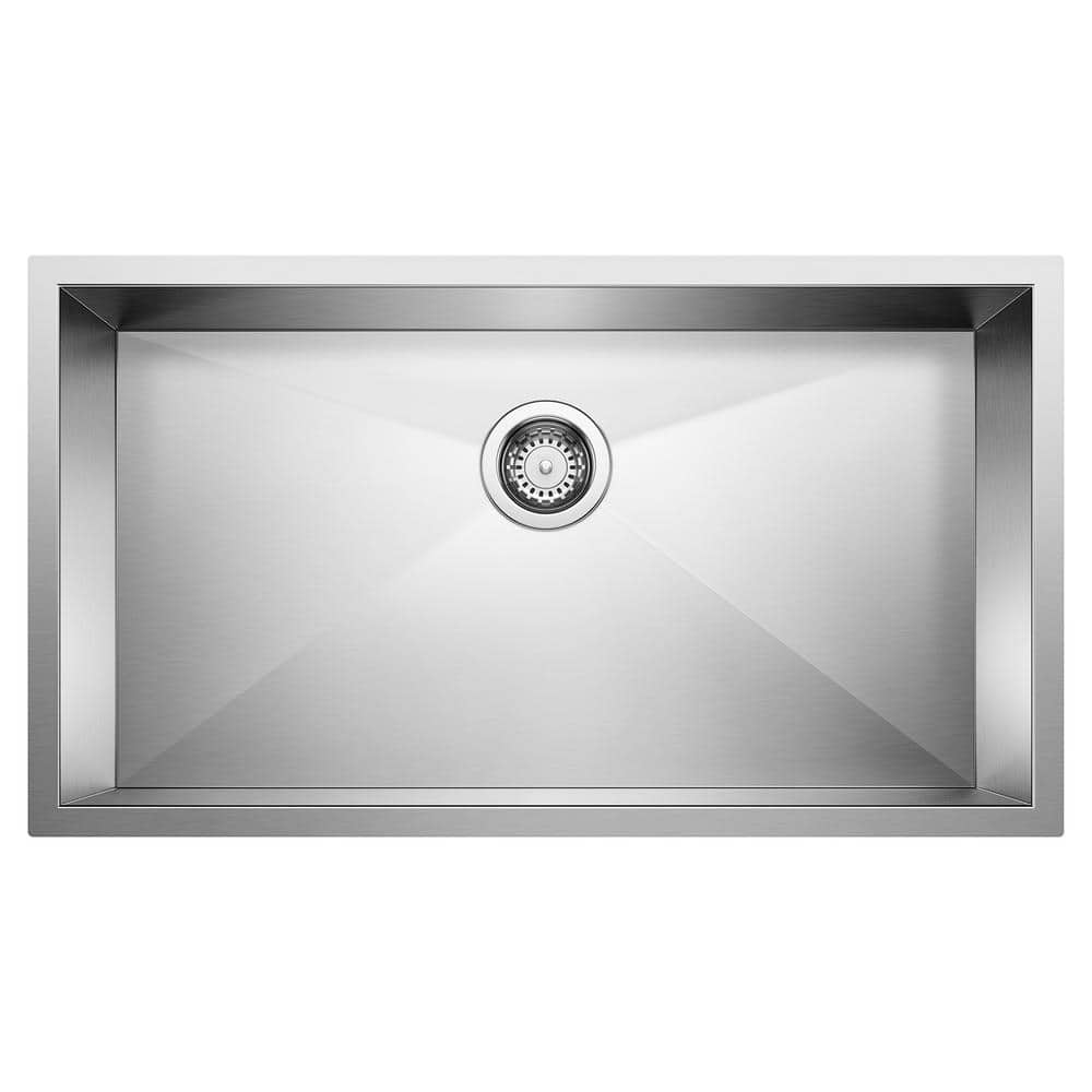 QUATRUS R0 32 in. Undermount Single Bowl 18-Gauge Stainless Steel Kitchen S