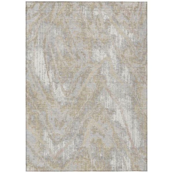 Chantille Machine Washable Indoor/Outdoor Abstract ACN2927 Ivory 8 ft. x 10 ft. Area Rug