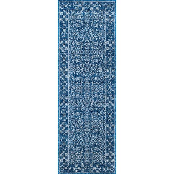nuLOOM Waddell Vintage Dark Blue 3 ft. x 8 ft. Runner Rug