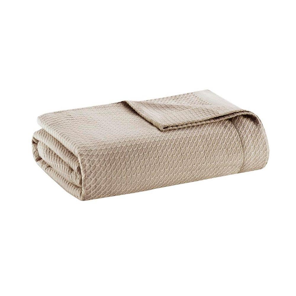 Khaki Solid 100% Cotton Full/Queen Bedding Blanket price history on PriceWatchPro