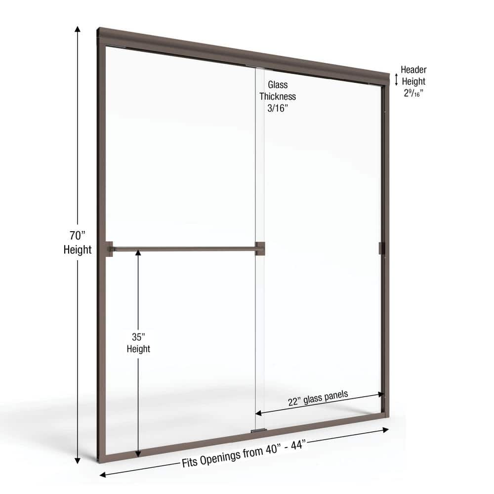 Classic Oil Rubbed Bronze Semi-Frameless Sliding Shower Door