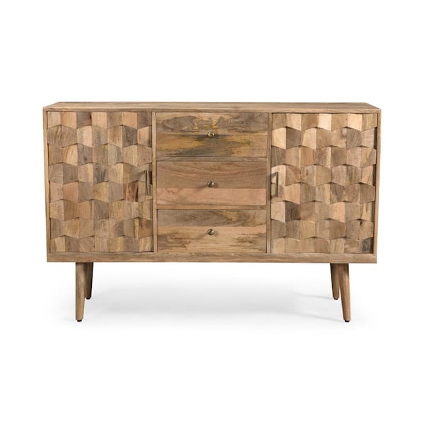 Latimer 3-Drawer Natural Brown Sideboard