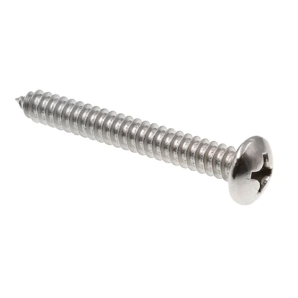 Prime-Line #14 x 2 in. Grade 18-8 Stainless Steel Self-Tapping Pan Head Phillips Drive Sheet Metal Screws (20-Pack)