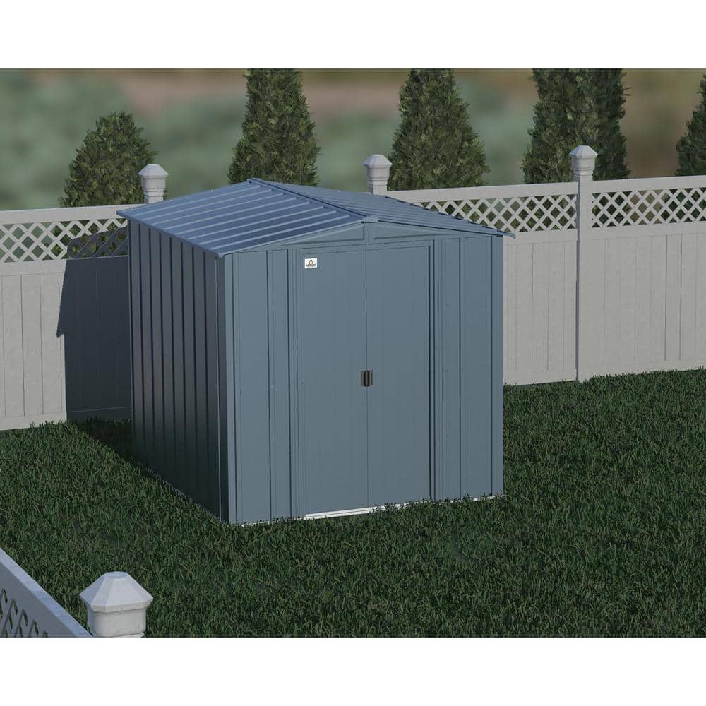 6 ft. x 7 ft. Blue Grey Steel Storage Shed with Sliding Doors