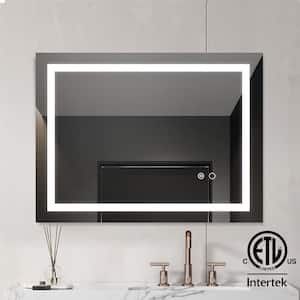 Classic 32 in. W x 24 in. H Rectangular Frameless Anti-Fog LED Light Wall Bathroom Vanity Mirror Front Light in clear