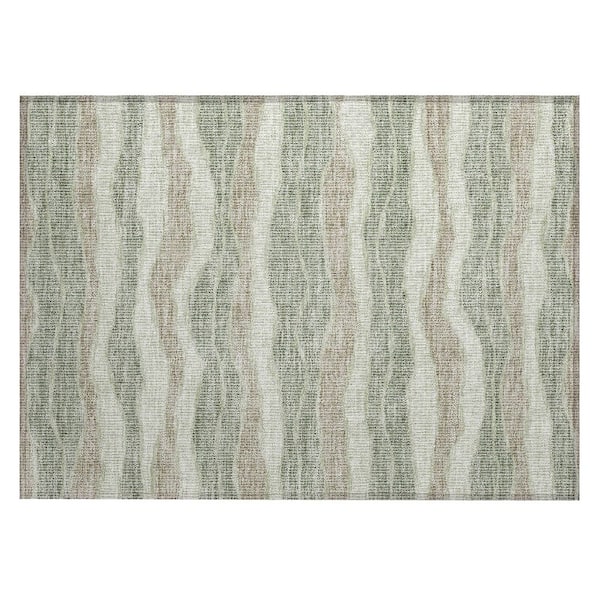 Chantille Machine Washable Indoor/Outdoor Abstract ACN2849 Celery 3 ft. x 4 ft. Area Rug
