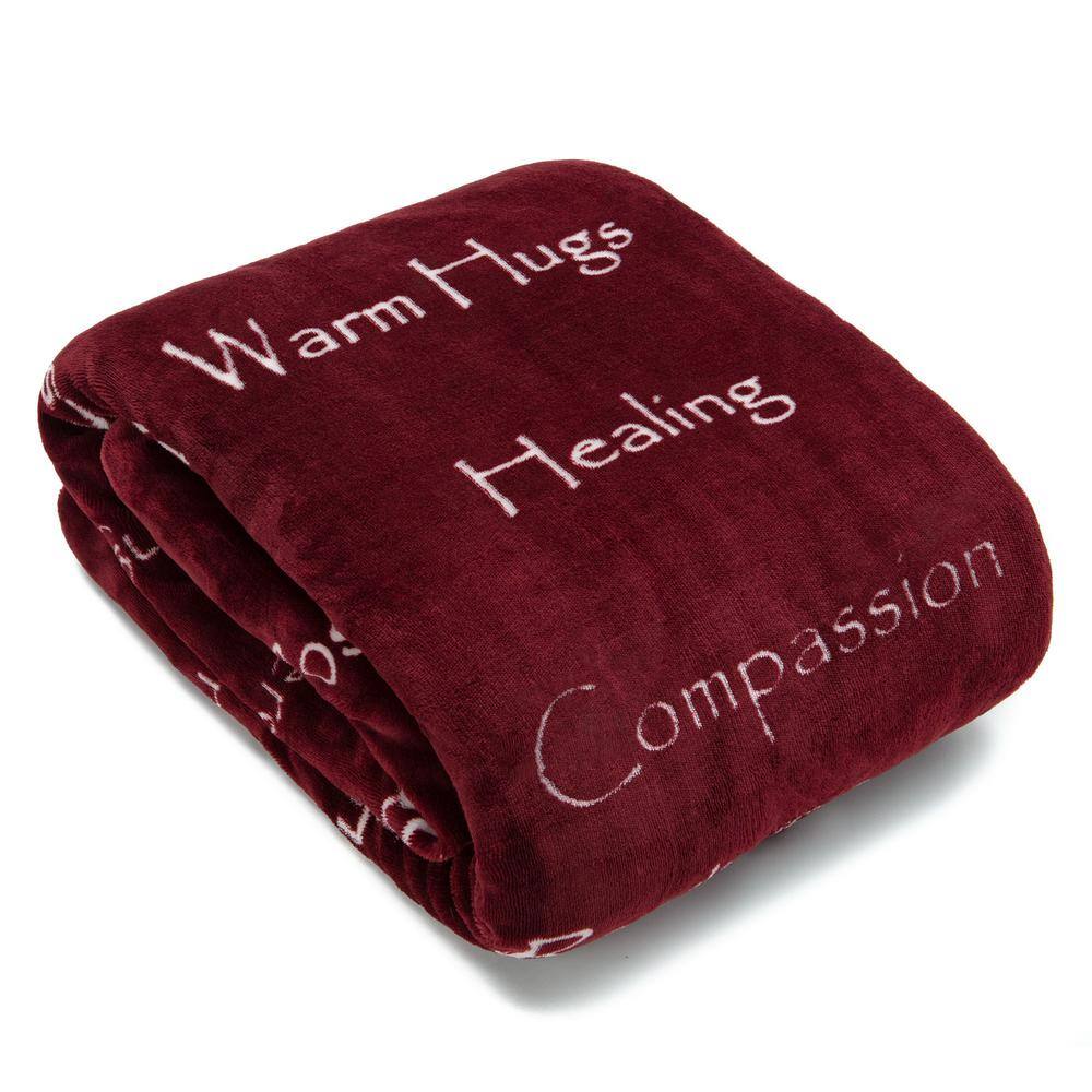 Maroon Reversible Faux Fur and Sherpa Throw Blanket
