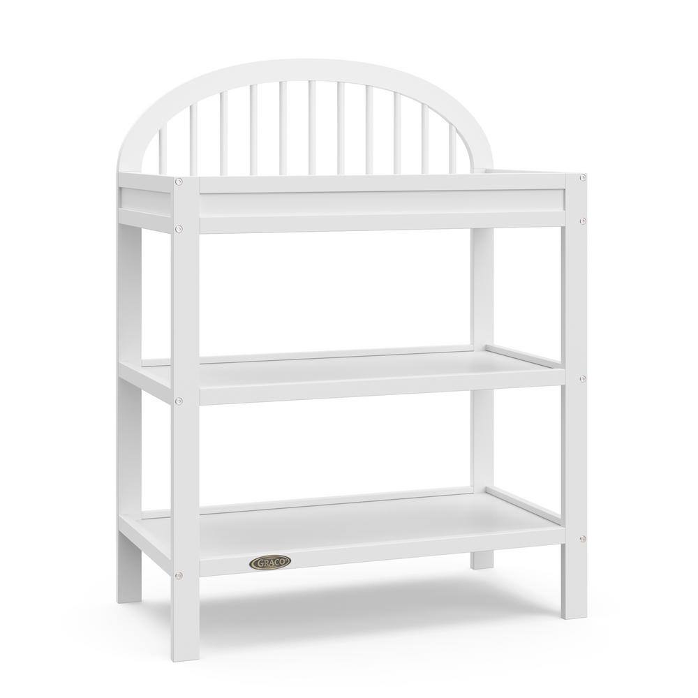 Olivia White Wood Changing Table with Water-Resistant Changing Pad