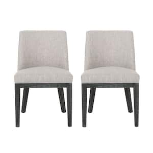 Elmore Light Gray and Weathered Gray Fabric Upholstered Dining Chairs (Set of 2)