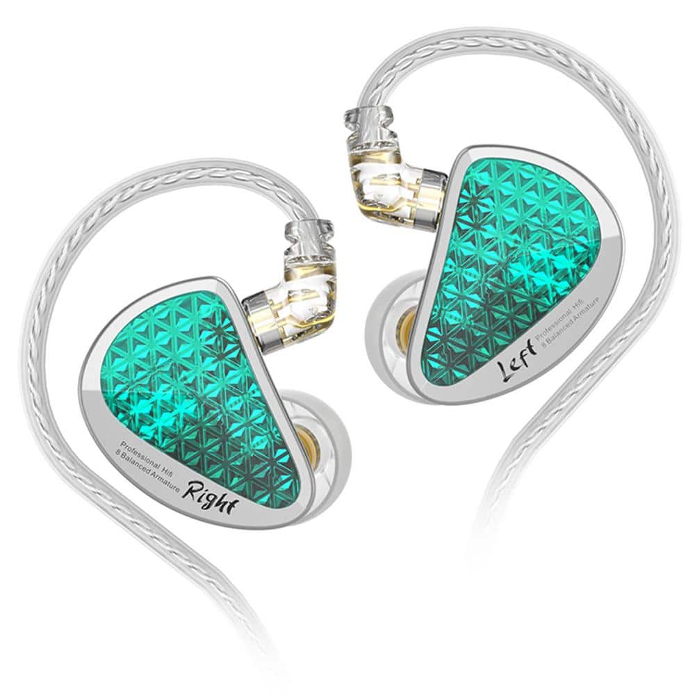 HiFi IEM PRO Cyan Blue Wired Sound Isolation Earbud and In-Ear Earbuds with
