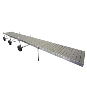 32 ft. Roll-In-Dock Straight System with Aluminum Frame and Gray Composite Removable Decking