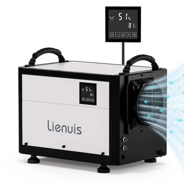 130 pt. 7,000 sq. ft. Bucketless Commercial Dehumidifier in White with Auto Defrost for Basement, Crawl Space