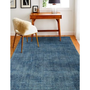 Contempo Blue 5 ft. x 8 ft. (5' x 7'6") Solid Contemporary Area Rug