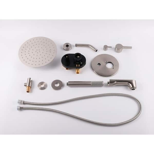 Rain 2-Handle Tub and Shower Faucet System with 3-Setting with 304T Stainless Steel in Brush Nickel(Valve Included) Rain 2-Handle Tub and Shower Faucet System with 3-Setting with 304T Stainless Steel in Brush Nickel(Valve Included)