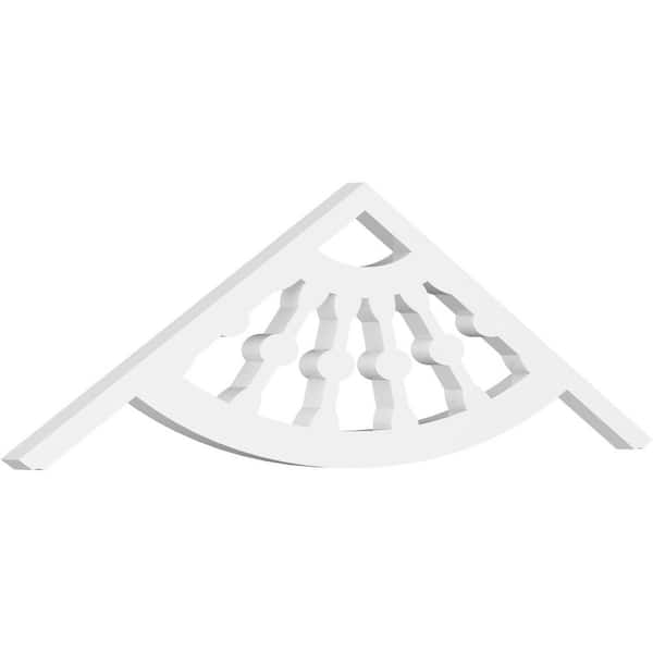 Ekena Millwork 1 in. x 36 in. x 10-1/2 in. (7/12) Pitch Classic Wagon Wheel Gable Pediment Architectural Grade PVC Moulding