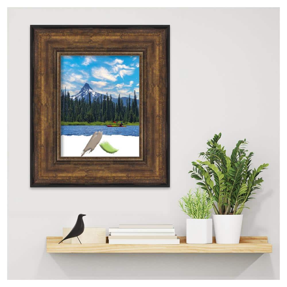 Antiqued Bronze and Black Polystyrene Rectangular Wall Frame