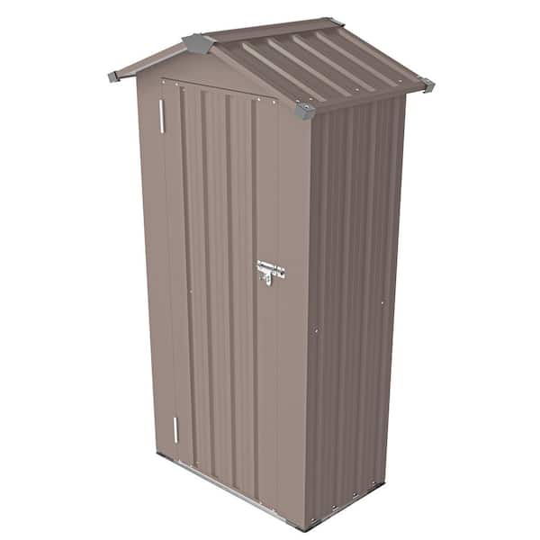 Metal Garden Shed, 29.5 in. W x 16.9 in. D x 69.7 in. H Brown Galvanized Metal Outdoor Storage Cabinet