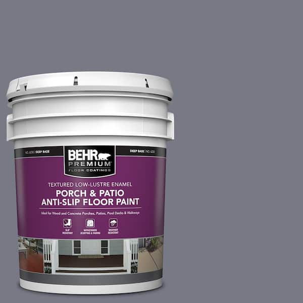 BEHR PREMIUM 5 gal. #N540-5 Infamous Textured Low-Lustre Enamel Interior/Exterior Porch and Patio Anti-Slip Floor Paint