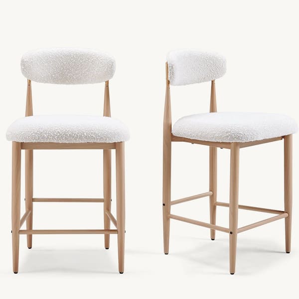 Rattan White Bar Stools Counter Height DUOMAY Modern Bar Stools