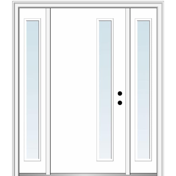 MMI DOOR Viola 64 in. x 80 in. Left-Hand Inswing 1-Lite Clear Low-E Primed Fiberglass Prehung Front Door on 4-9/16 in. Frame