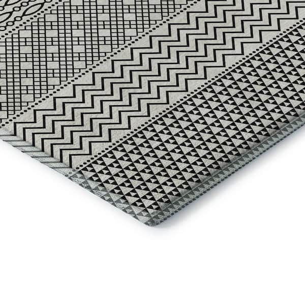 Mayfield Premium Machine Washable Abstract AMF939 White 10 ft. x 14 ft. Area Rug