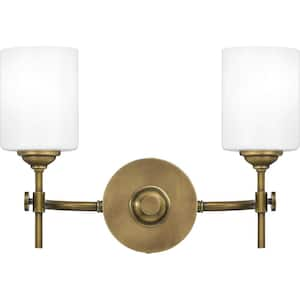 Aria 2-Light Weathered Brass Vanity Light