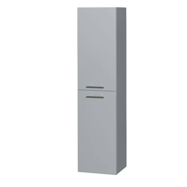 Wyndham Collection Amare 13-3/4 in. W x 56 in. H x 12 in. D Bathroom Storage Wall Cabinet in Dove Gray