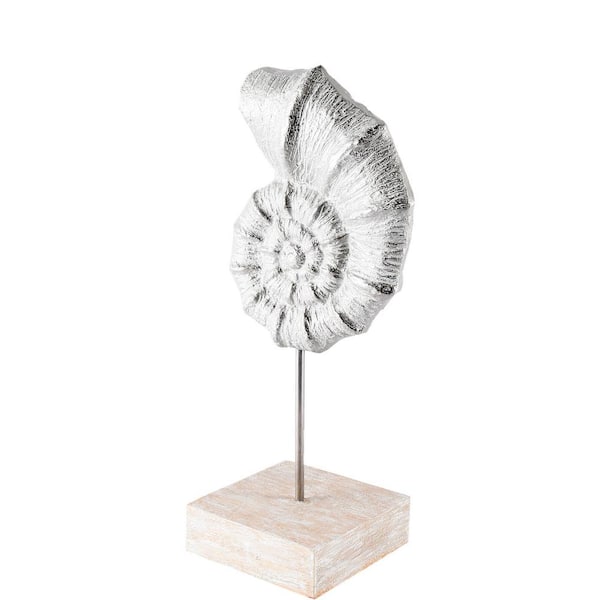 Mercana Cockle White 4.00 in. x 12.25 in. Metal Decorative Object