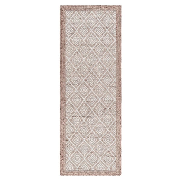 TOWN & COUNTRY LIVING Nalani Textured Diamond 100% Jute Brown 2.5 ft. x 7 ft. Runner Rug