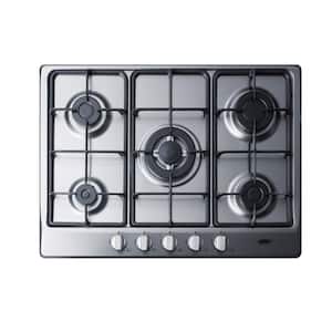 27 in. Gas Cooktop in Stainless Steel with 5 Burners including Power Burner