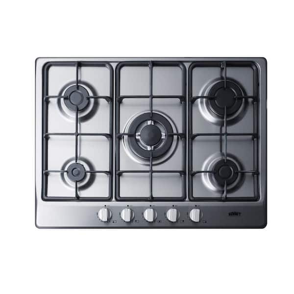 Tri-Ring 30 in. Gas Cooktop in Stainless Steel with 5 Burners Including  Flame Failure Device