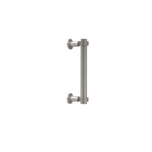 Contemporary 8 in. Back to Back Shower Door Pull with Dotted Accent in Satin Nickel