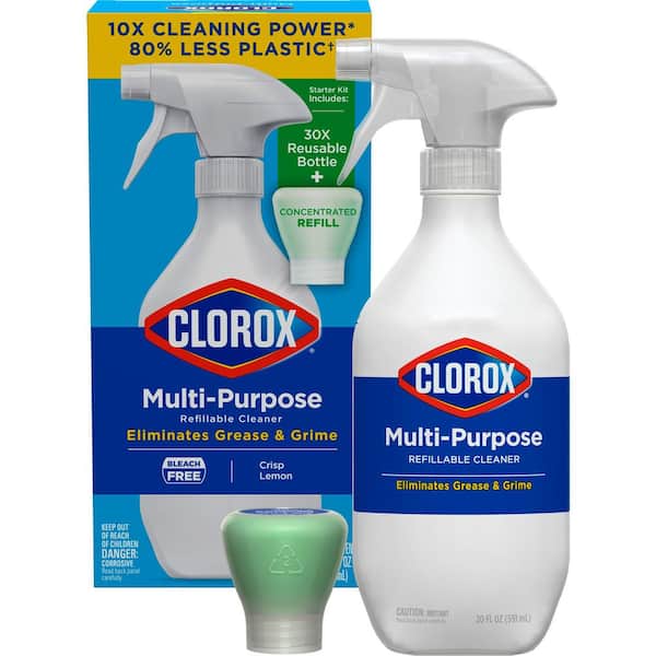 Clorox 1.13 fl. oz. Crisp Lemon Scent Bleach-Free All-Purpose Cleaner Refillable Spray Starter Kit
