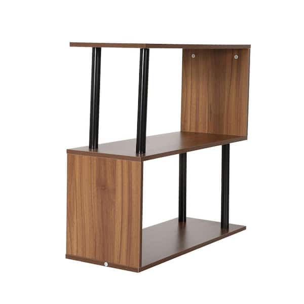 ZIRUWU 30.00 in. Wide Chestnut 2 Bookcase