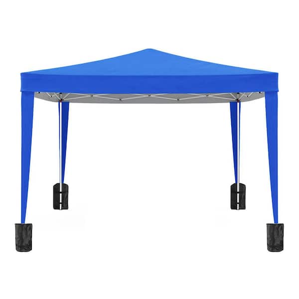 Blue Roof Metal Portable Carport with 10 ft. W x 10 ft. D x 8.5 ft. H 4-Removable Sidewalls and Carry Bag
