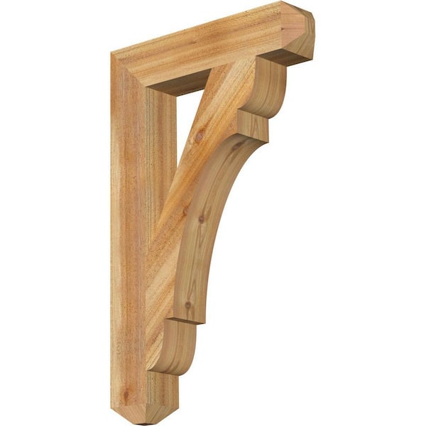 Ekena Millwork 4 in. x 32 in. x 20 in. Western Red Cedar Olympic Craftsman Rough Sawn Bracket