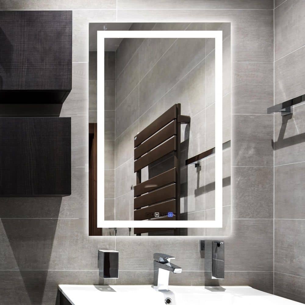 24" x 36" Frameless LED Lighted Rectangular Bathroom Mirror