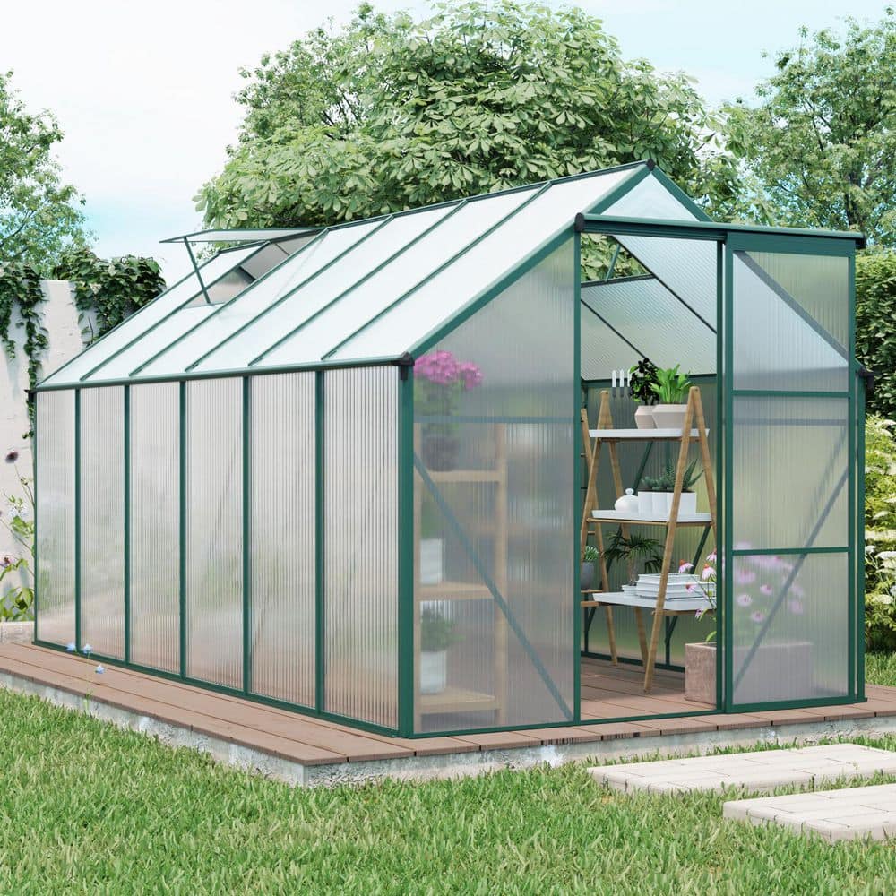 6 ft. x12 ft. Outdoor Polycarbonate Heavy Duty Walk-In Greenhouse w/ Elevat