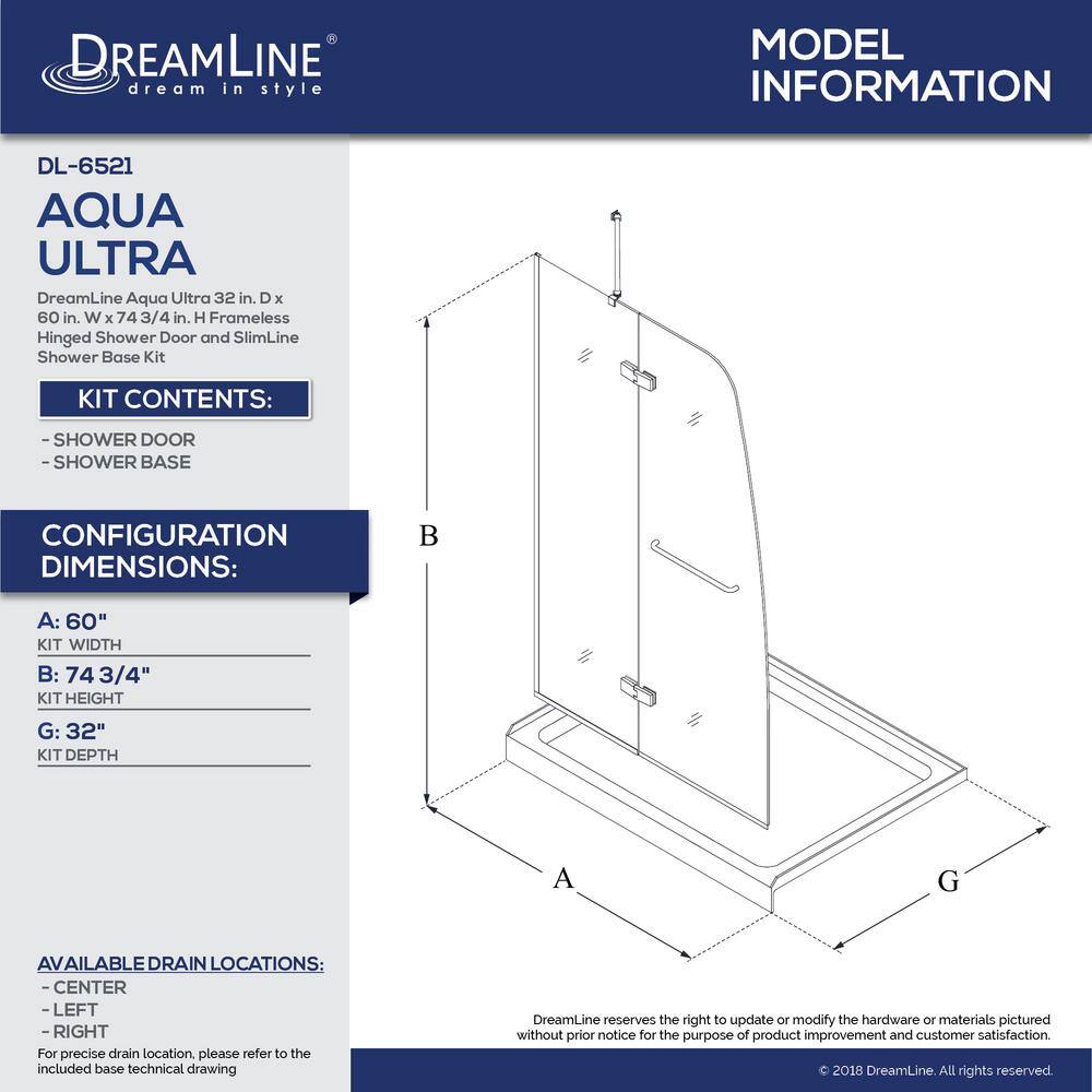 Aqua Ultra Frameless Clear Glass Shower Kit with Brushed Nickel Hardware