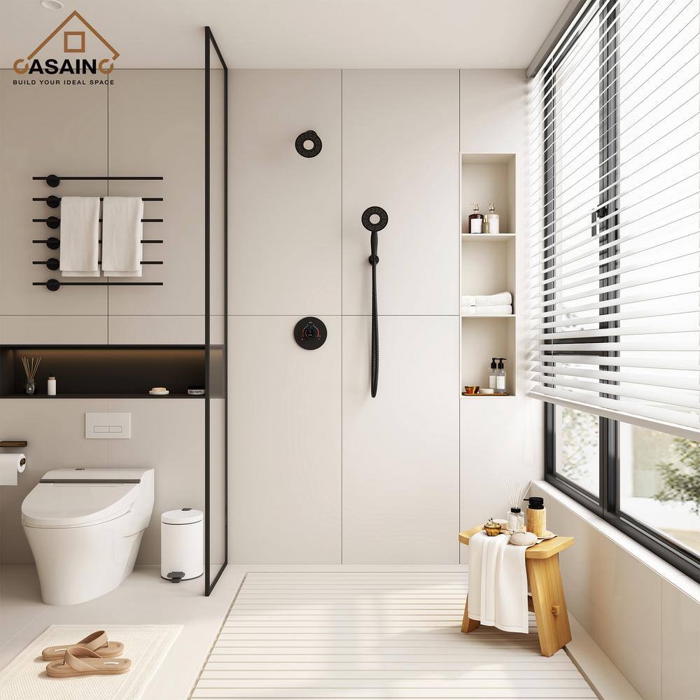 Matte Black Dual-Function Wall Mounted Shower System