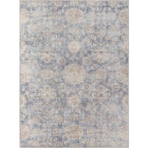 Downtown Blue/Beige Medallion 9 ft. x 12 ft. Indoor Area Rug